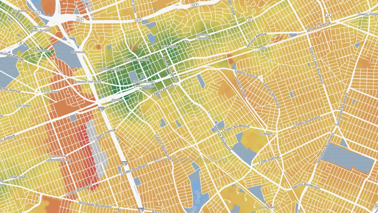 Transit Grade map of 11433, NY