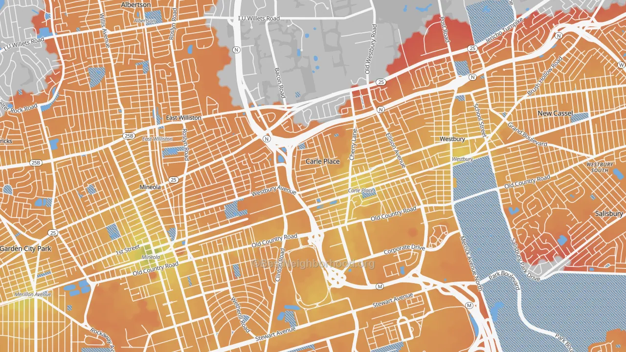 Transit Grade map of 11514, NY