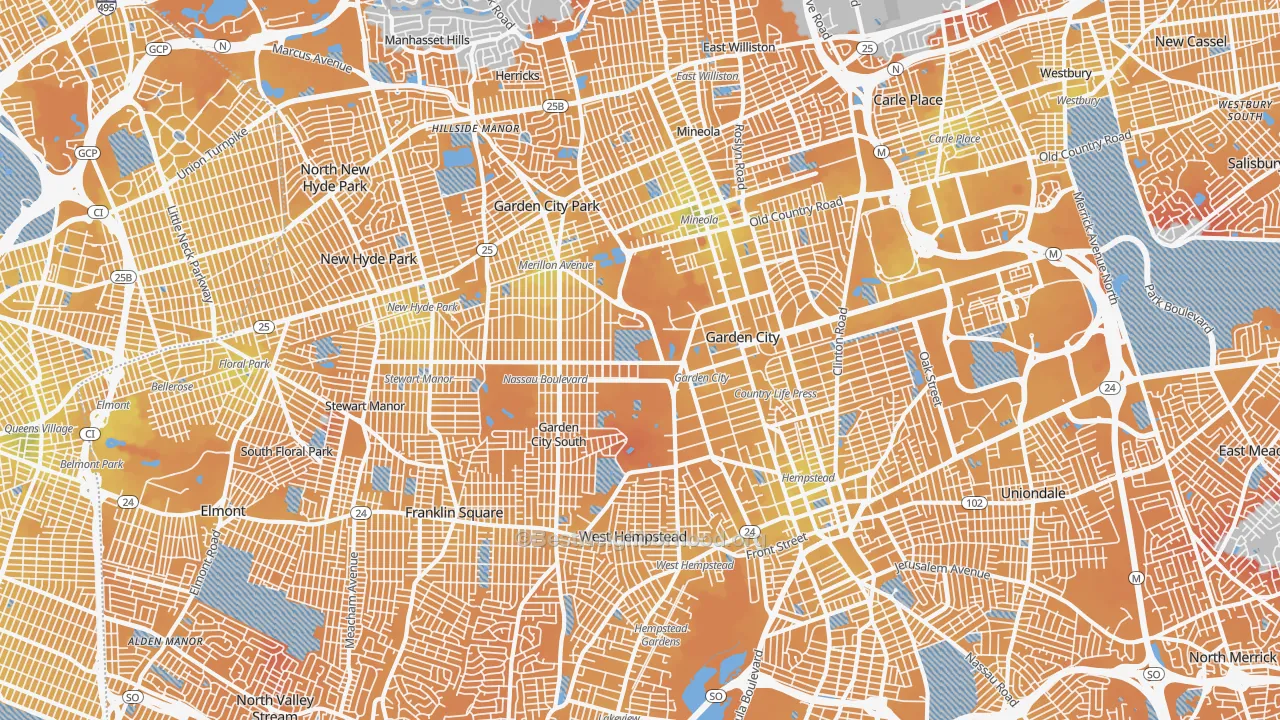 Transit Grade map of 11530, NY