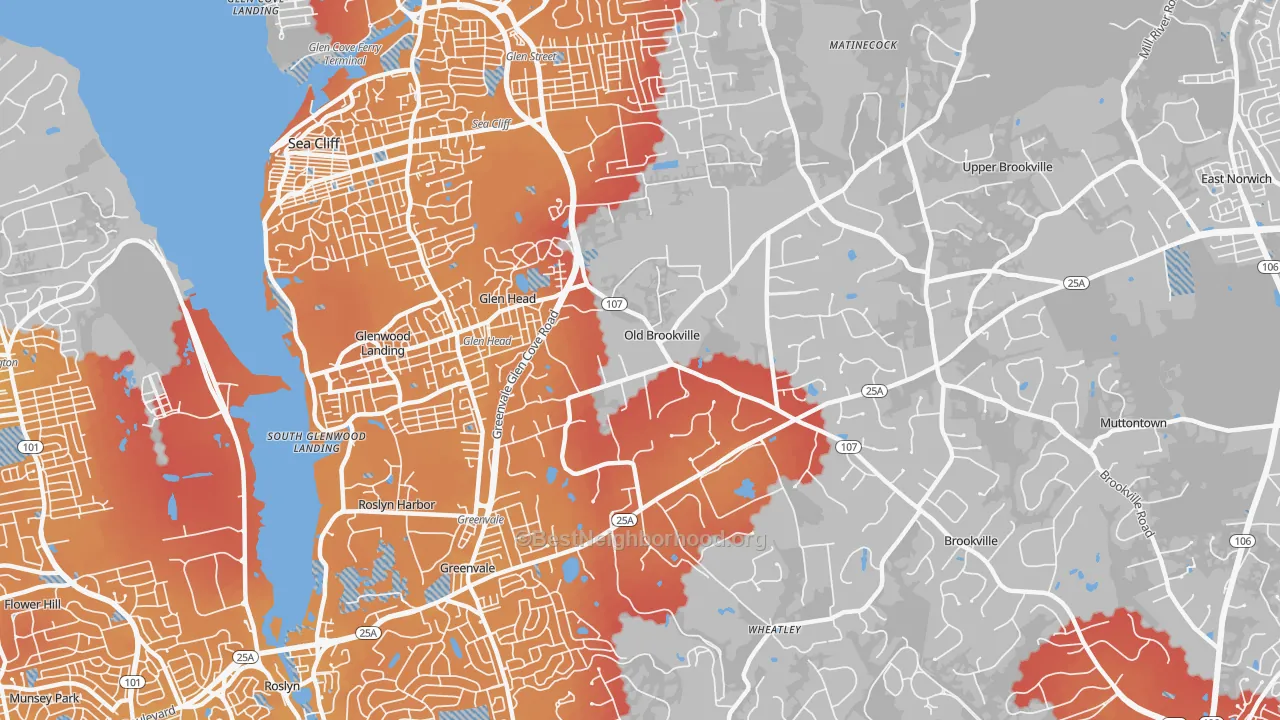 Transit Grade map of 11545, NY