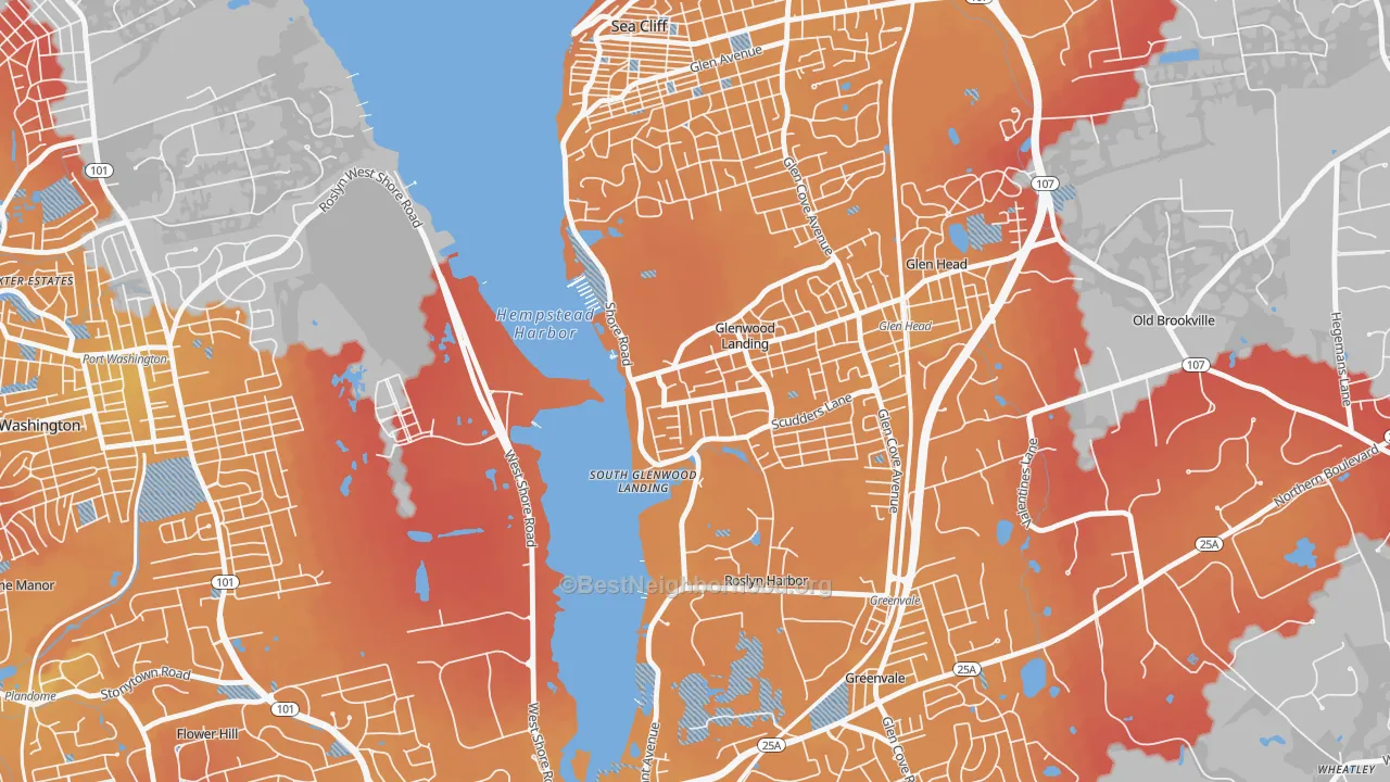 Transit Grade map of 11547, NY