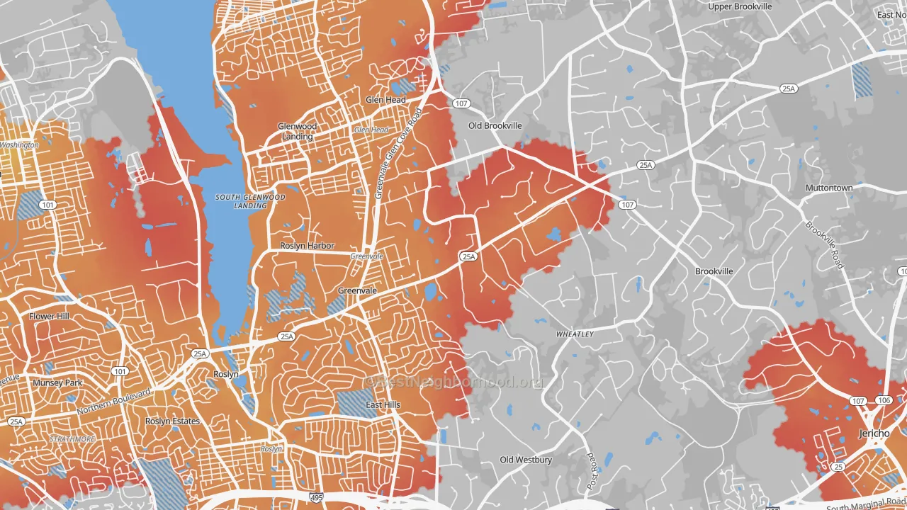 Transit Grade map of 11548, NY