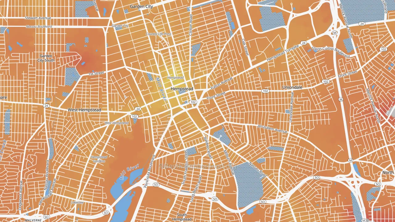 Transit Grade map of 11550, NY