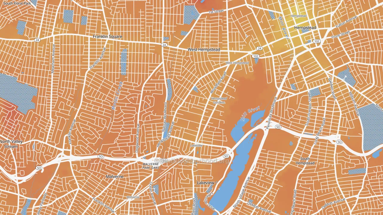 Transit Grade map of 11552, NY