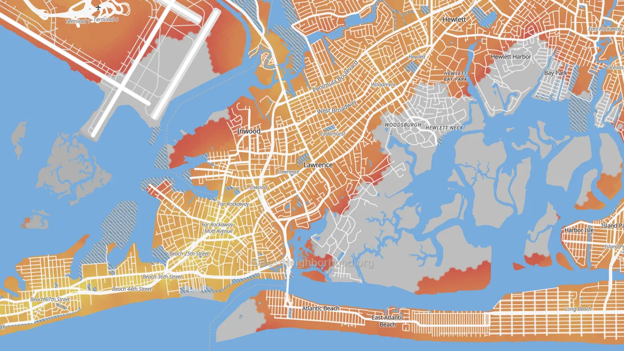 Transit Grade map of 11559, NY