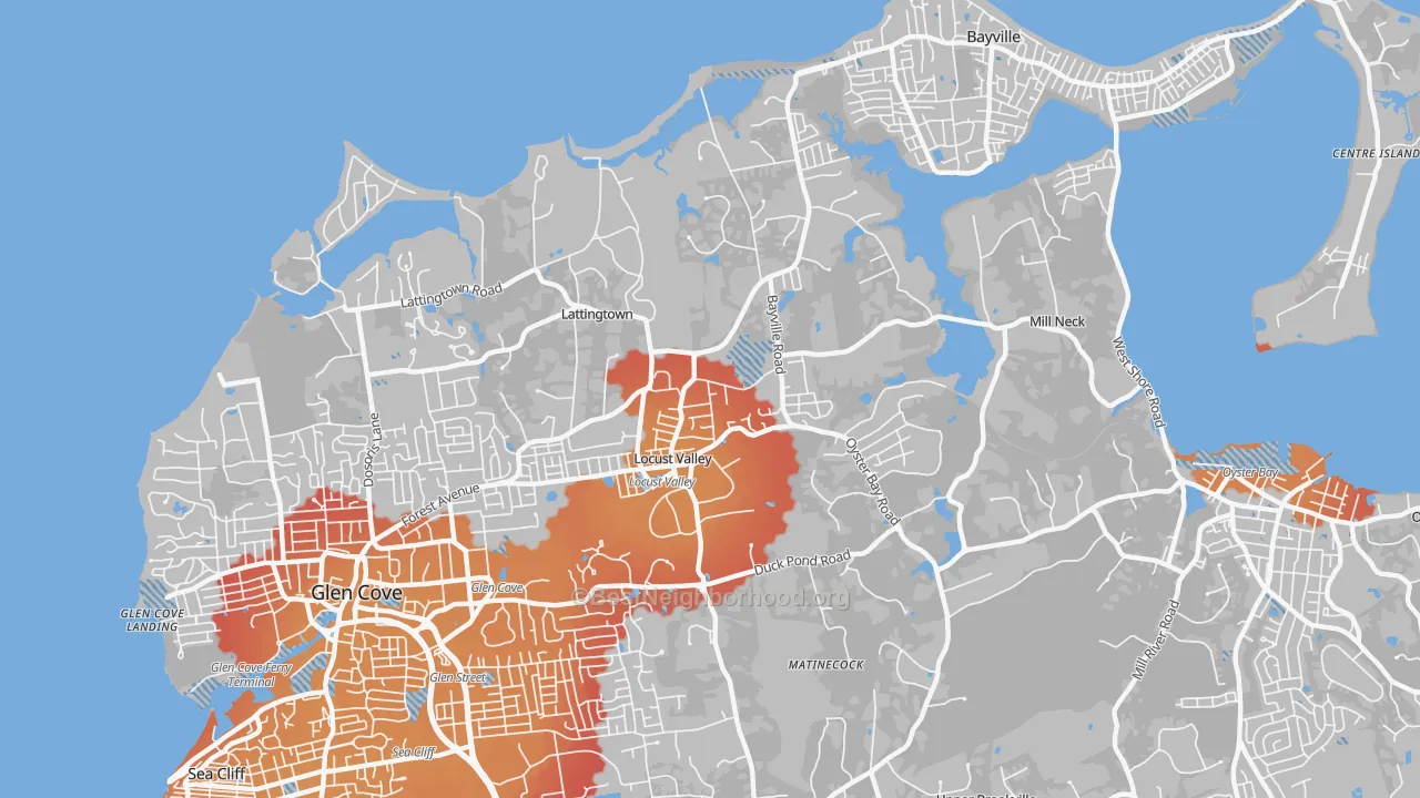 Transit Grade map of 11560, NY