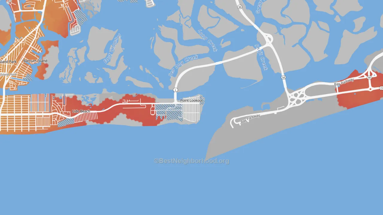 Transit Grade map of 11569, NY