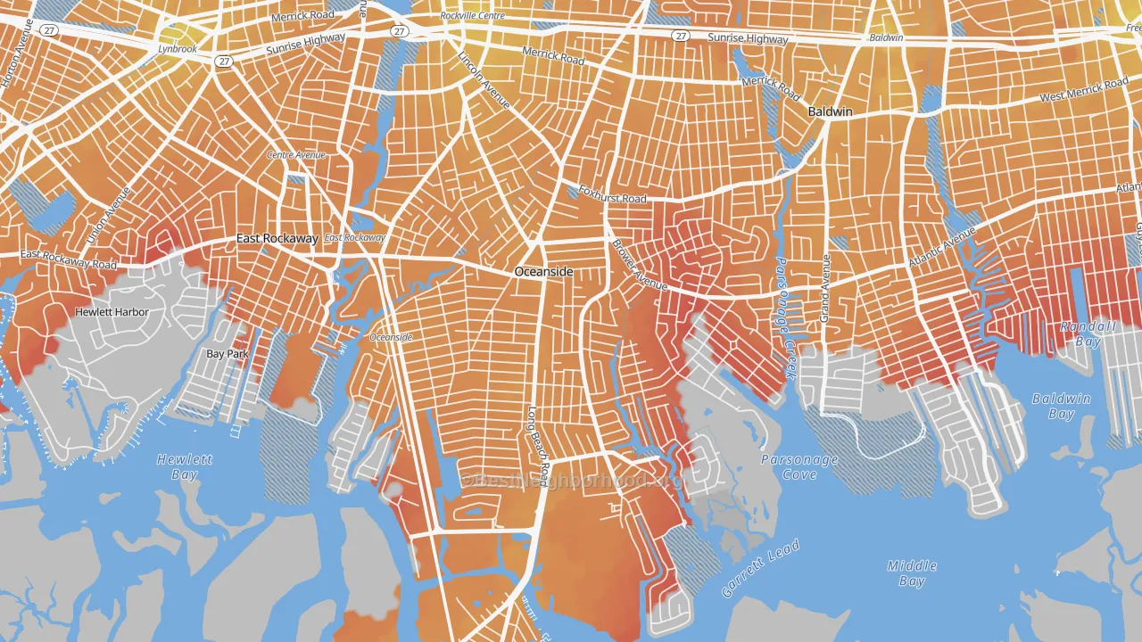 Transit Grade map of 11572, NY