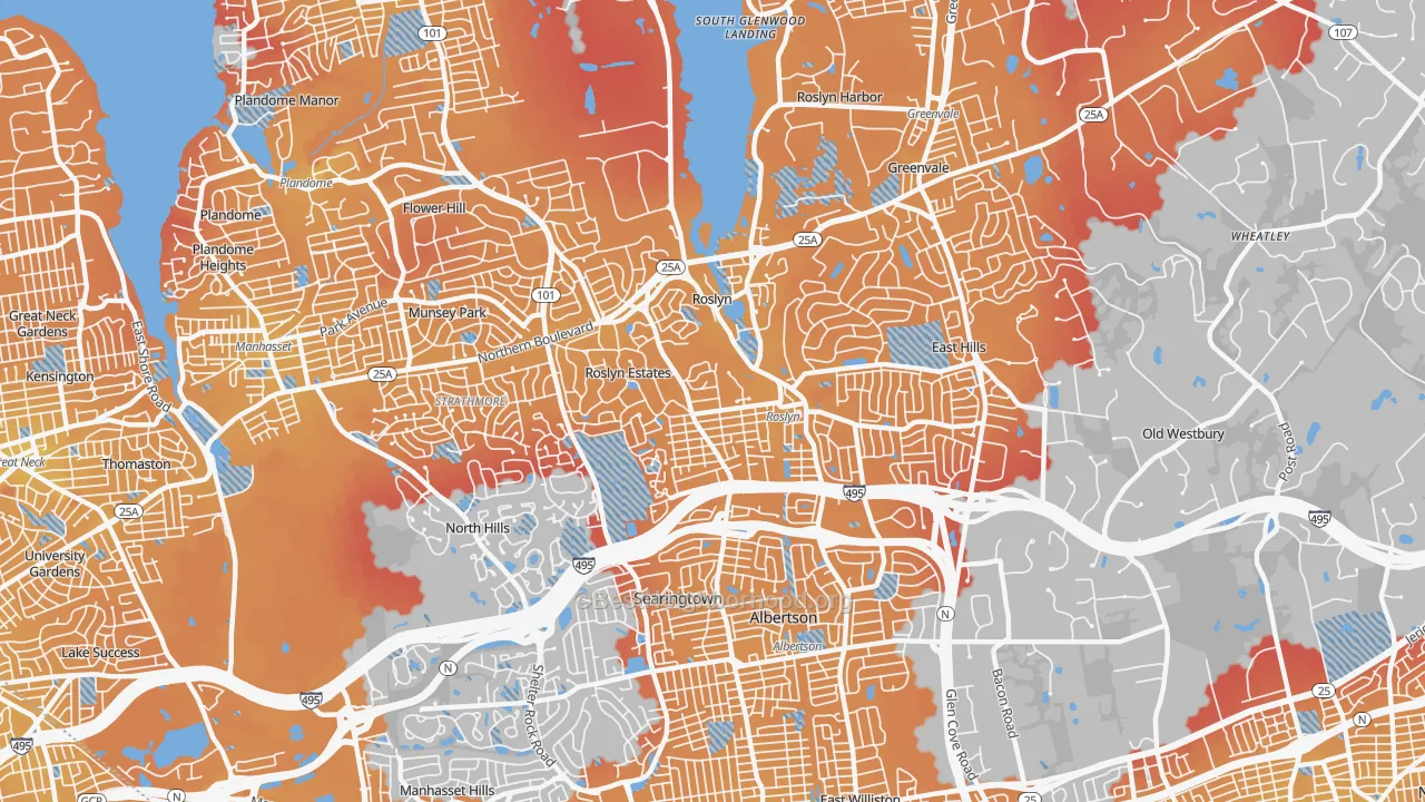 Transit Grade map of 11576, NY