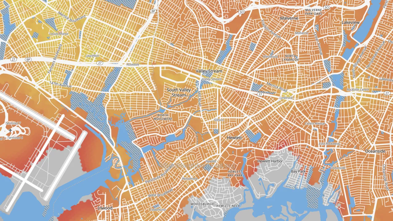 Transit Grade map of 11581, NY