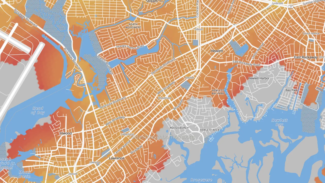 Transit Grade map of 11598, NY