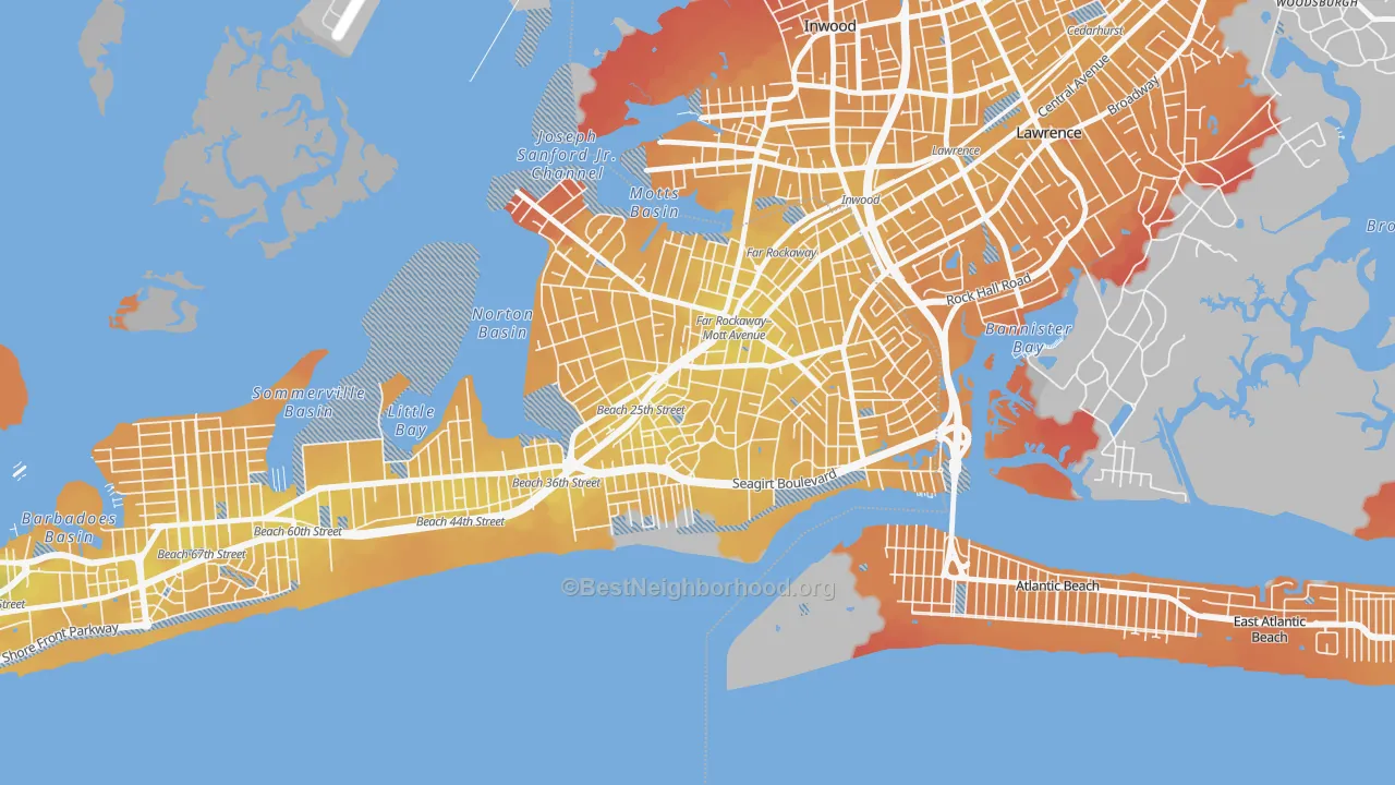 Transit Grade map of 11691, NY