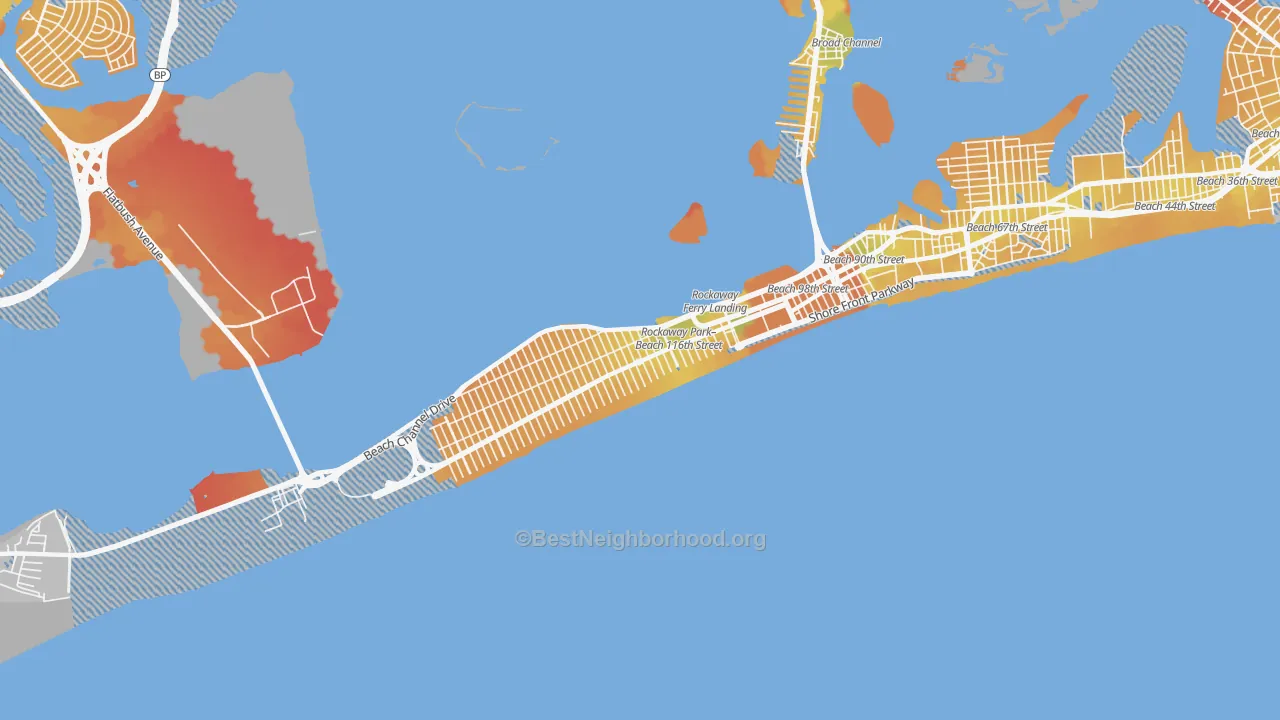 Transit Grade map of 11694, NY