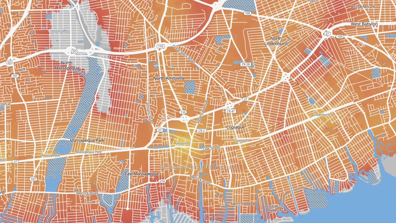 Transit Grade map of 11701, NY