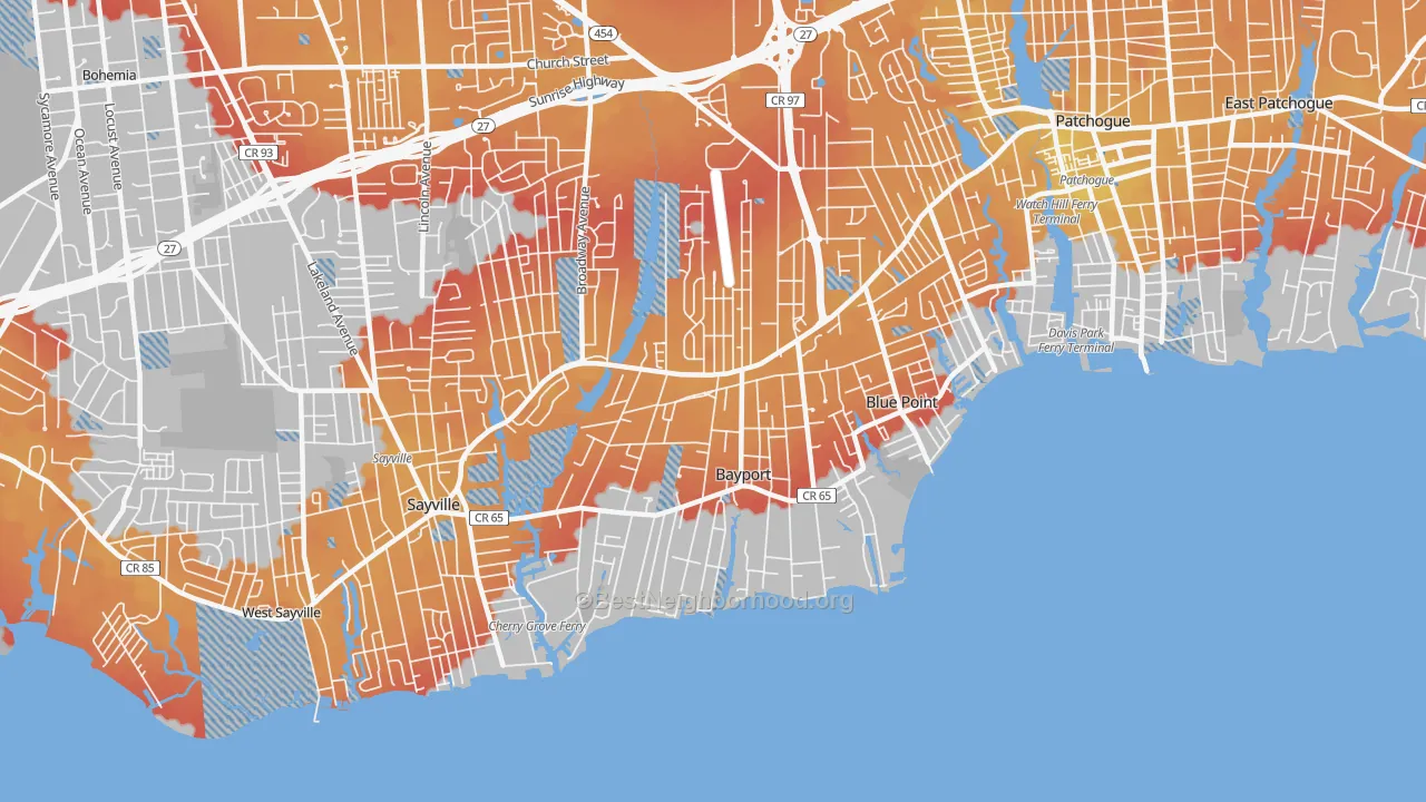 Transit Grade map of 11705, NY