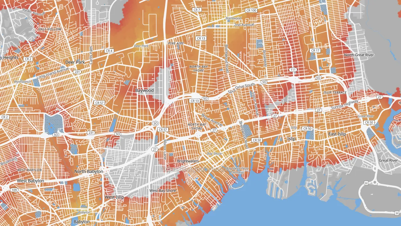 Transit Grade map of 11706, NY