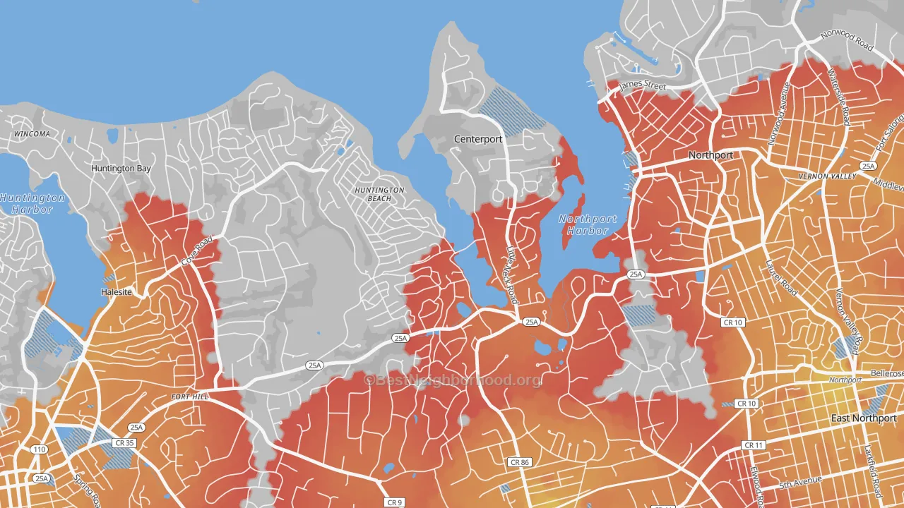 Transit Grade map of 11721, NY