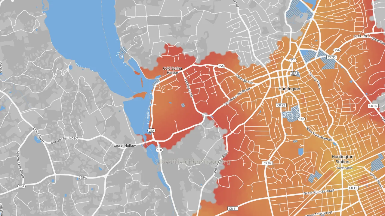 Transit Grade map of 11724, NY