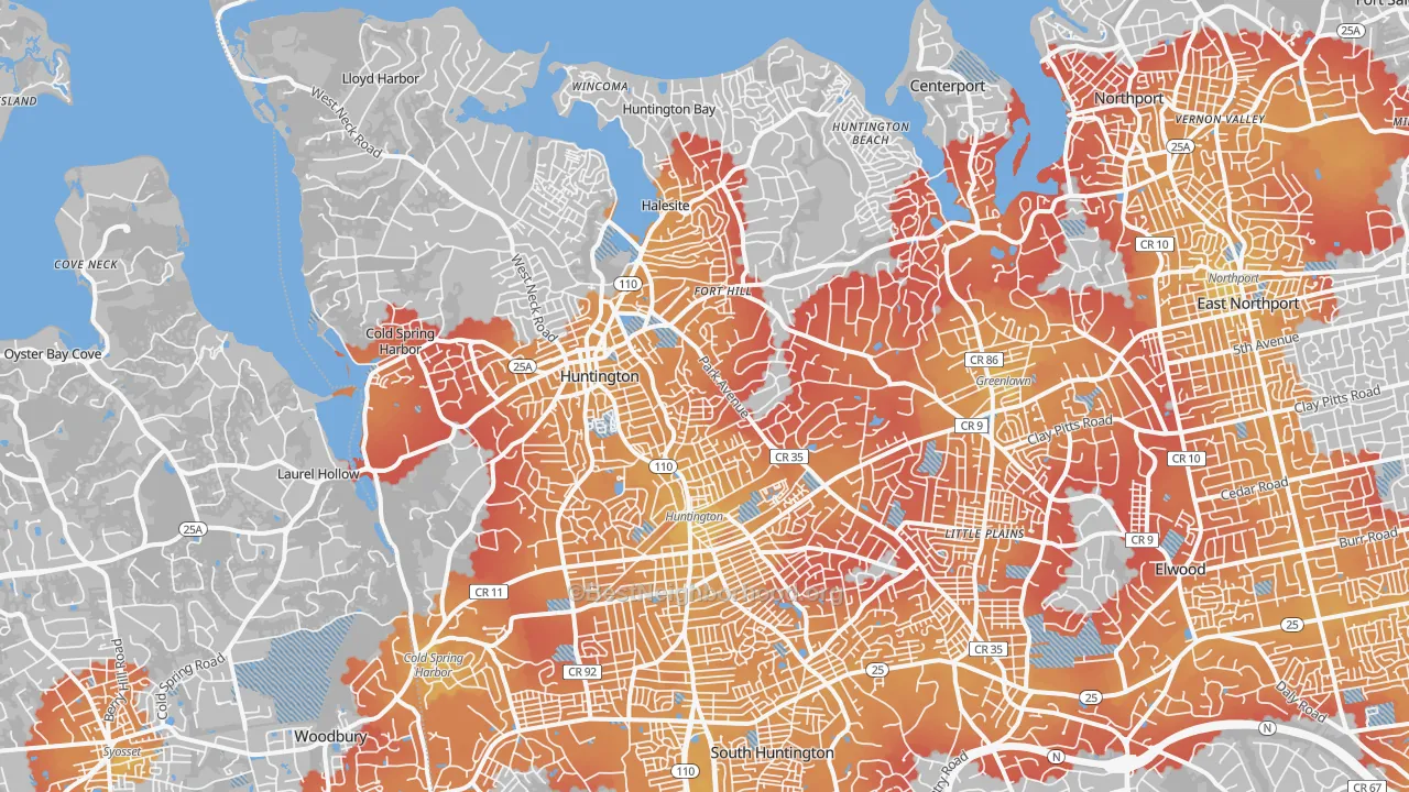 Transit Grade map of 11743, NY