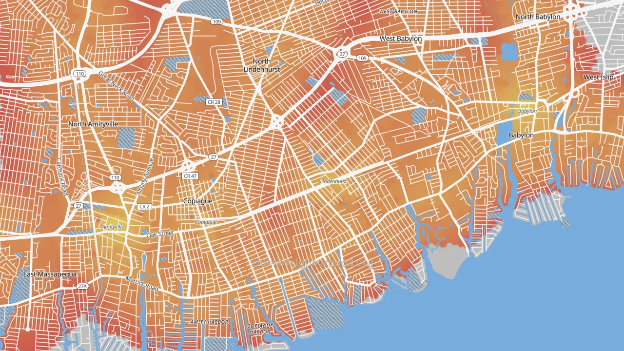 Transit Grade map of 11757, NY