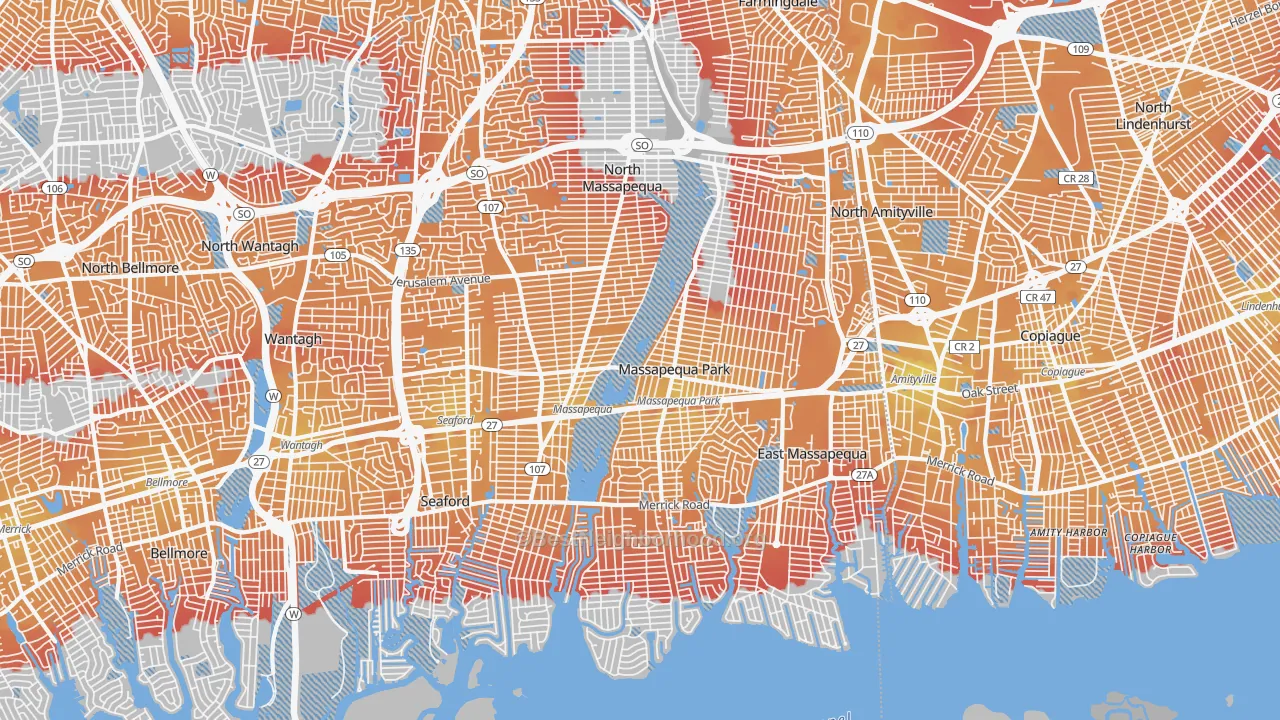 Transit Grade map of 11758, NY