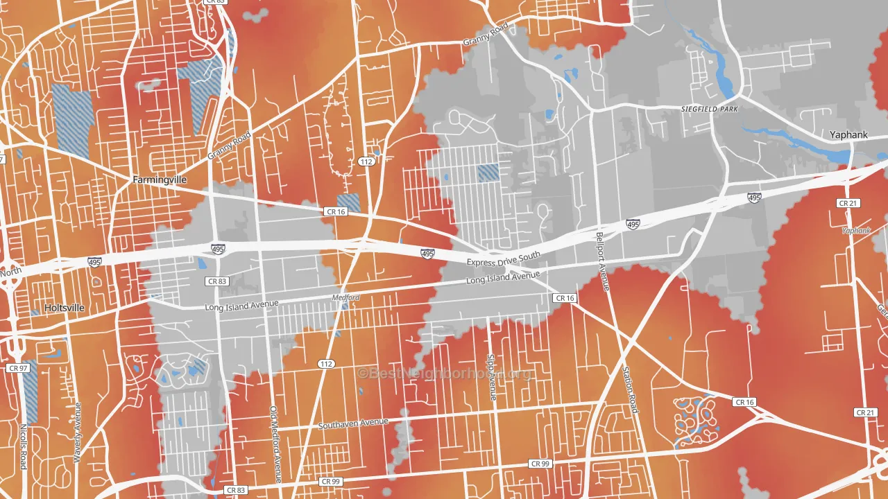 Transit Grade map of 11763, NY