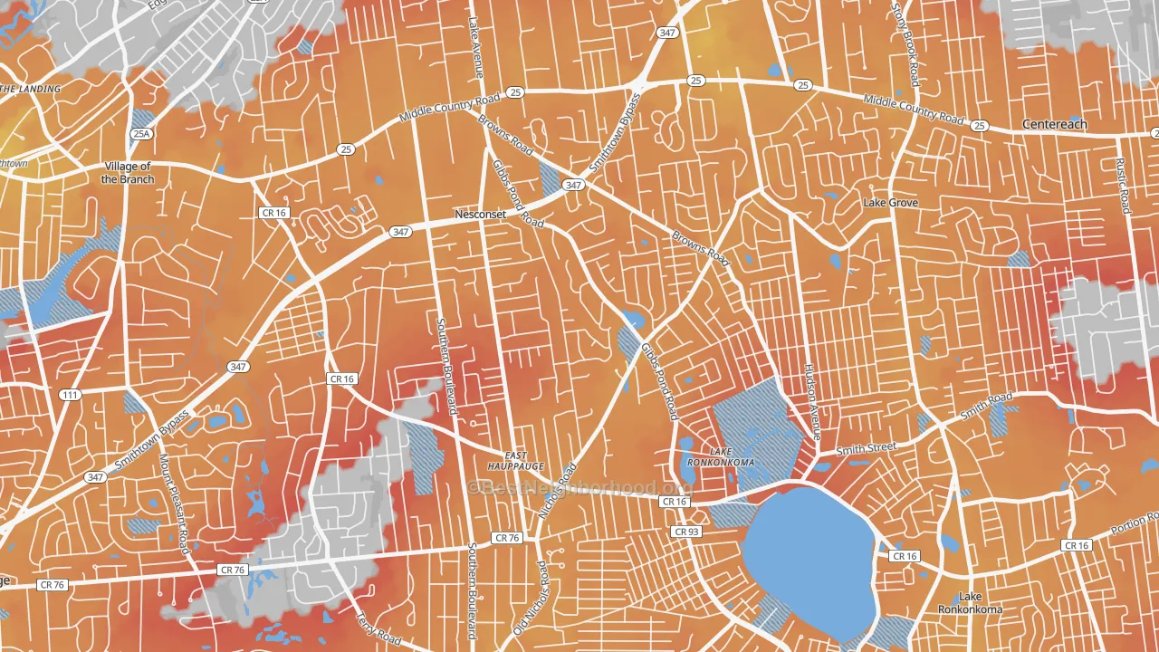 Transit Grade map of 11767, NY
