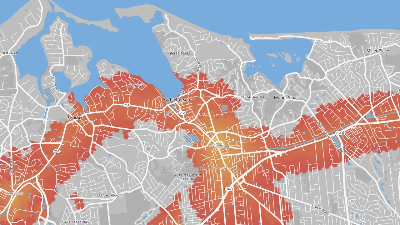 Transit Grade map of 11777, NY
