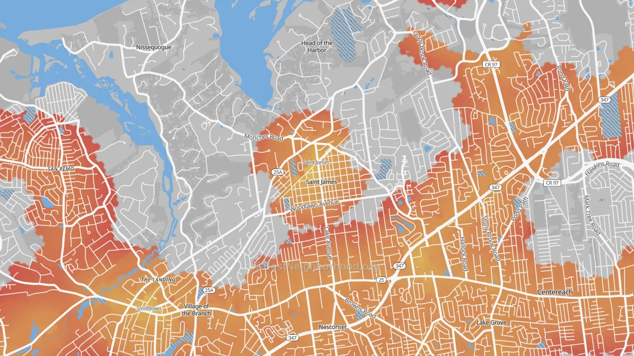 Transit Grade map of 11780, NY