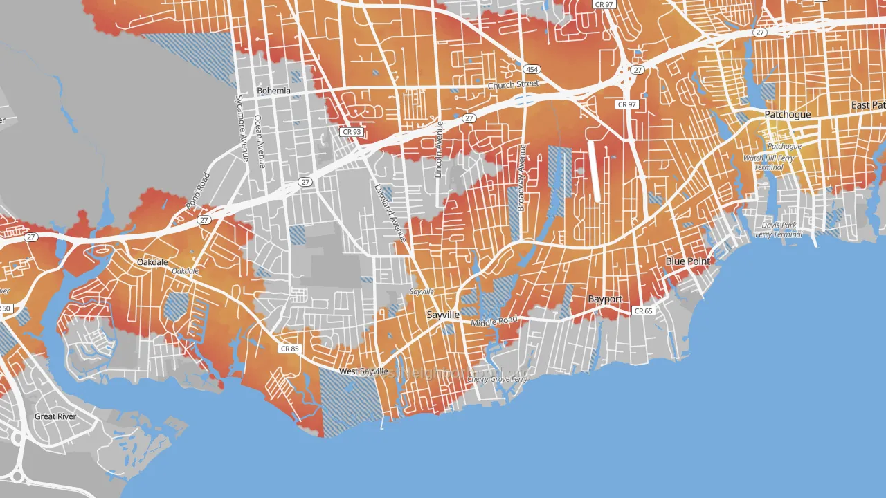 Transit Grade map of 11782, NY
