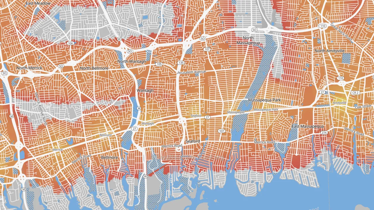 Transit Grade map of 11783, NY