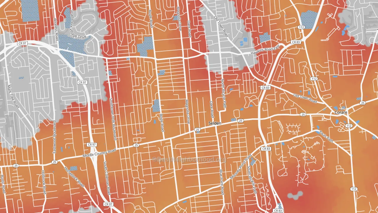 Transit Grade map of 11784, NY