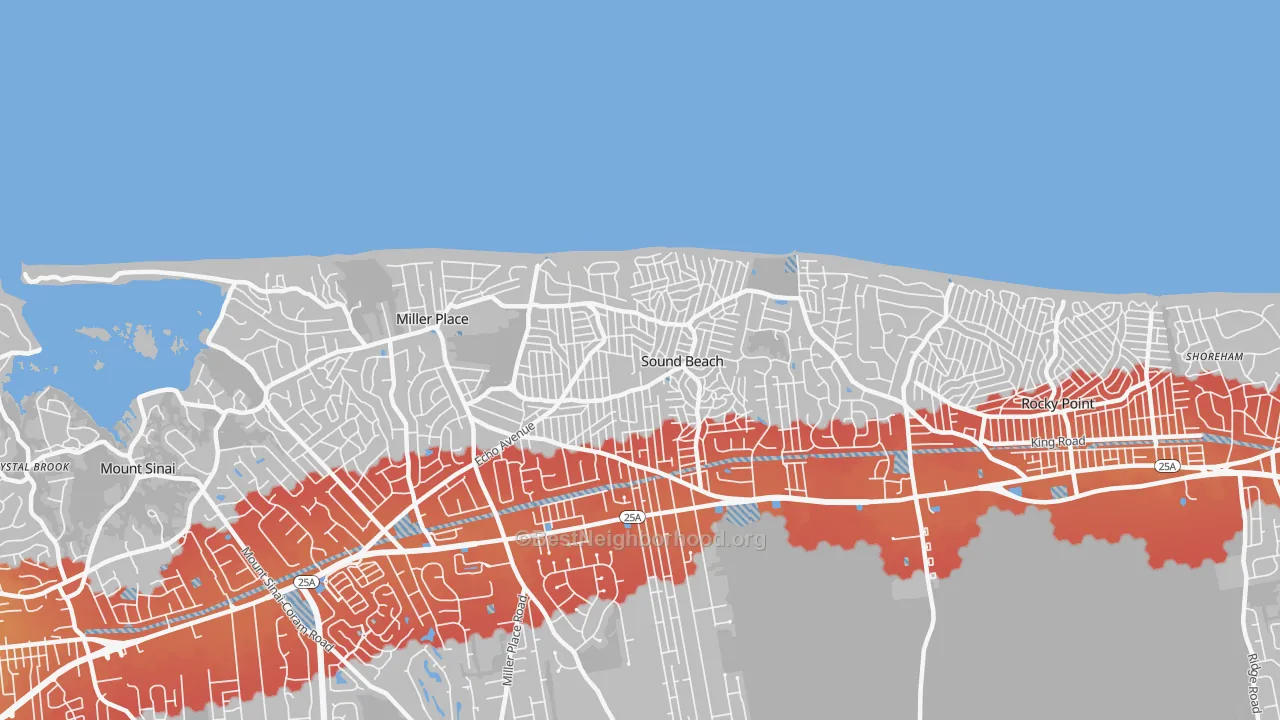 Transit Grade map of 11789, NY