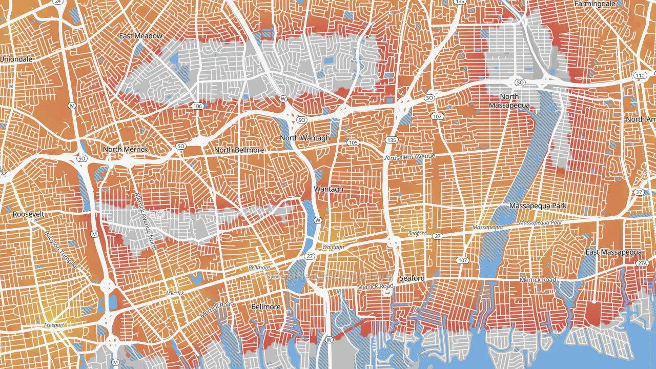 Transit Grade map of 11793, NY