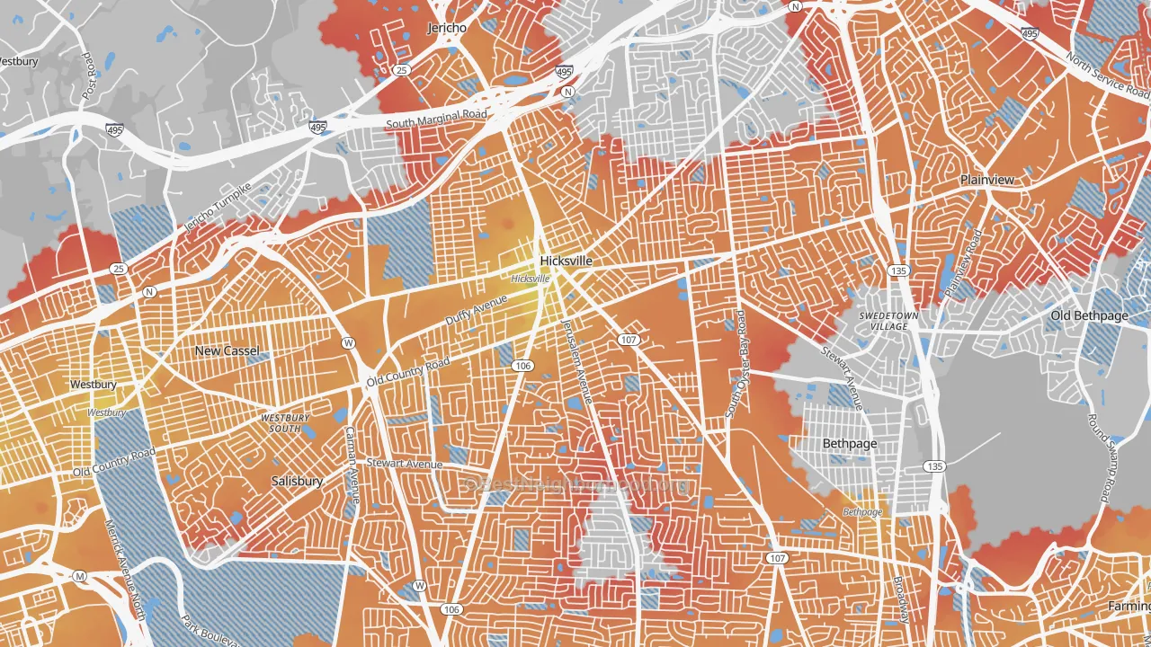 Transit Grade map of 11801, NY