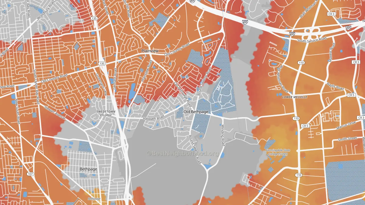 Transit Grade map of 11804, NY