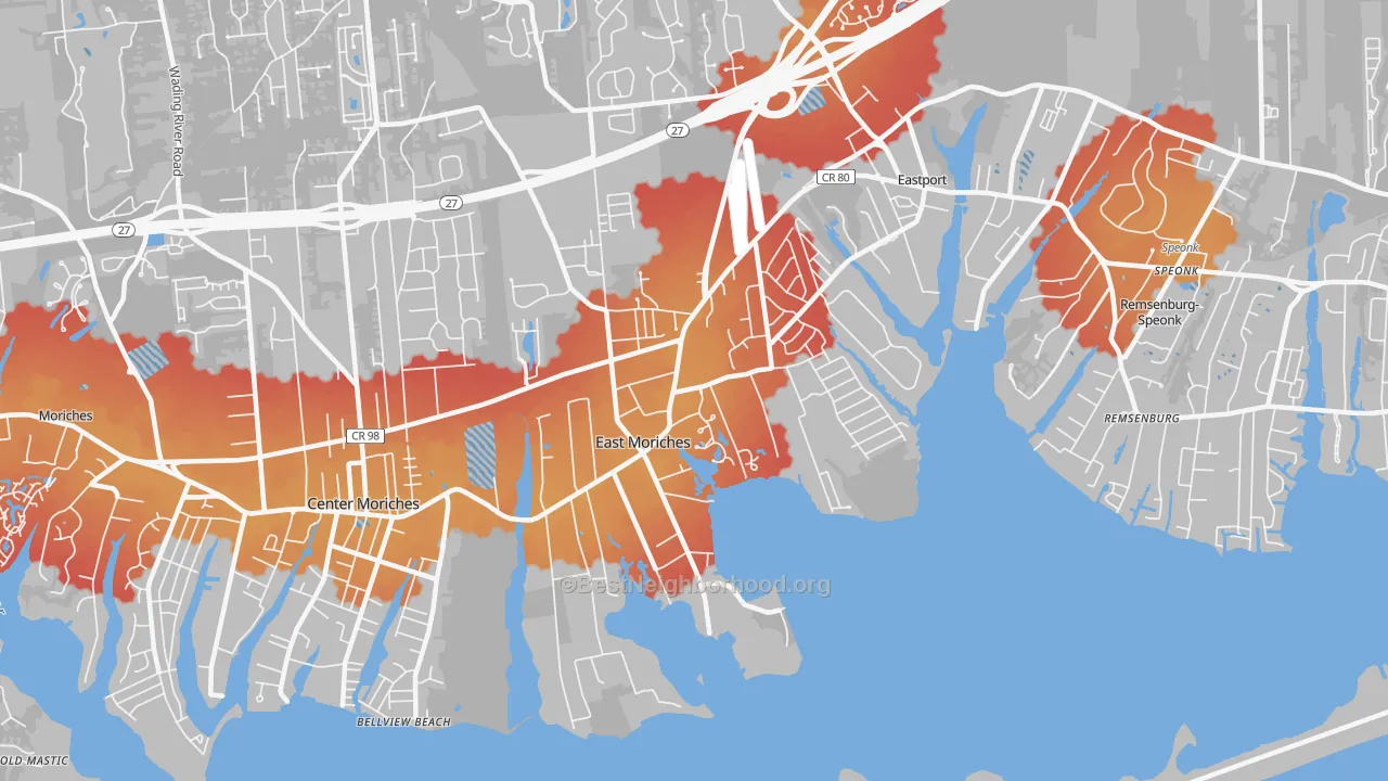 Transit Grade map of 11940, NY