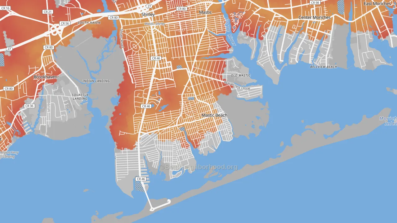 Transit Grade map of 11951, NY