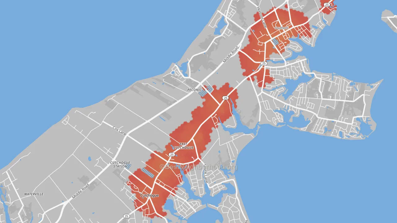 Transit Grade map of 11958, NY