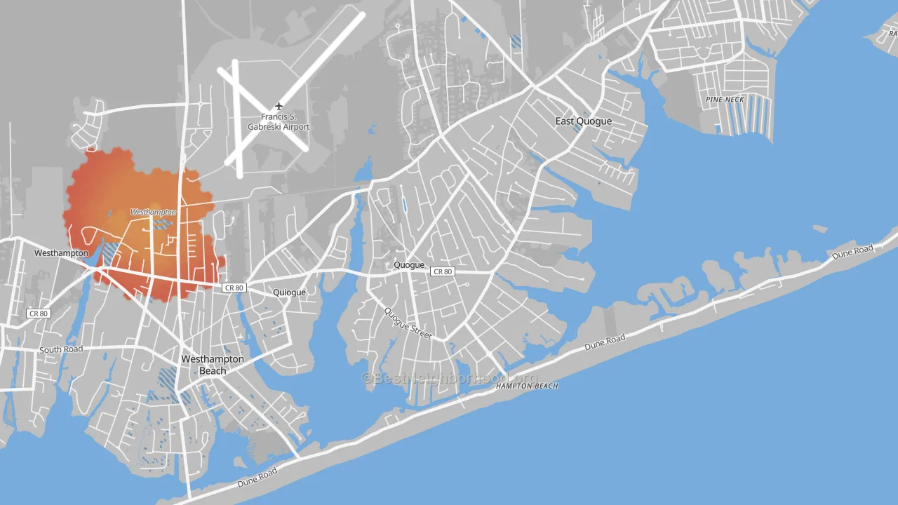 Transit Grade map of 11959, NY