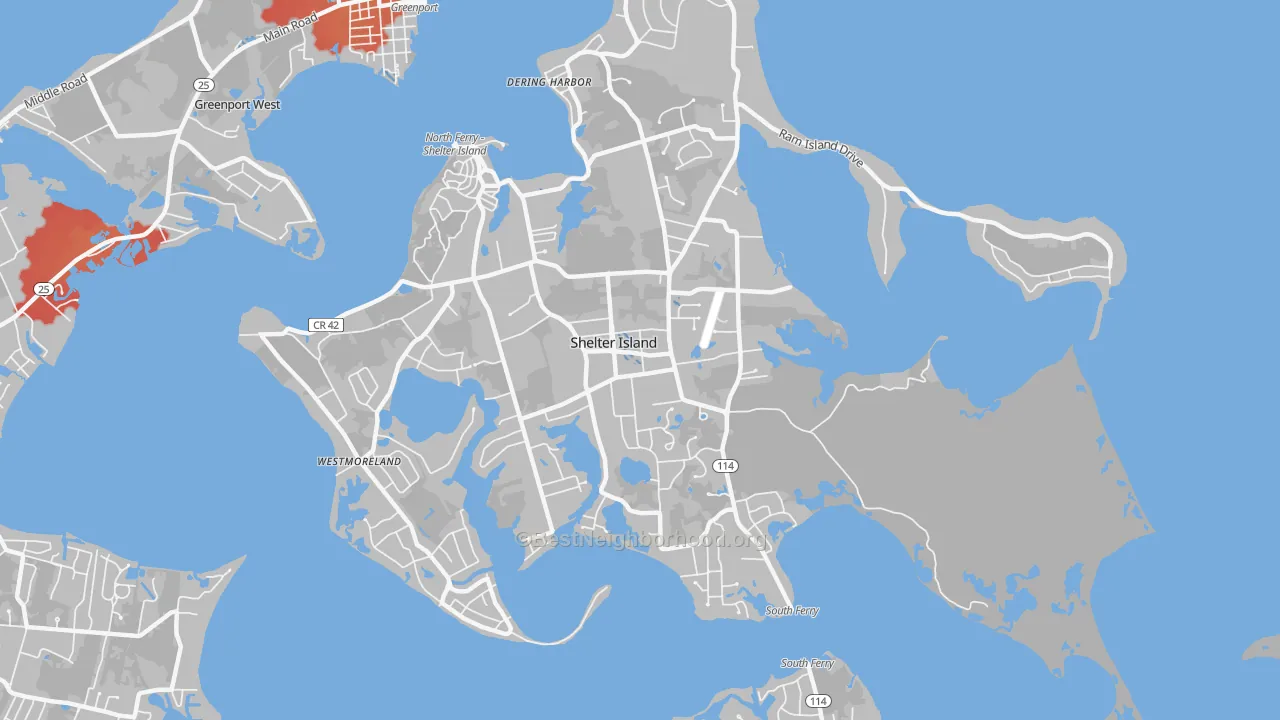 Transit Grade map of 11964, NY
