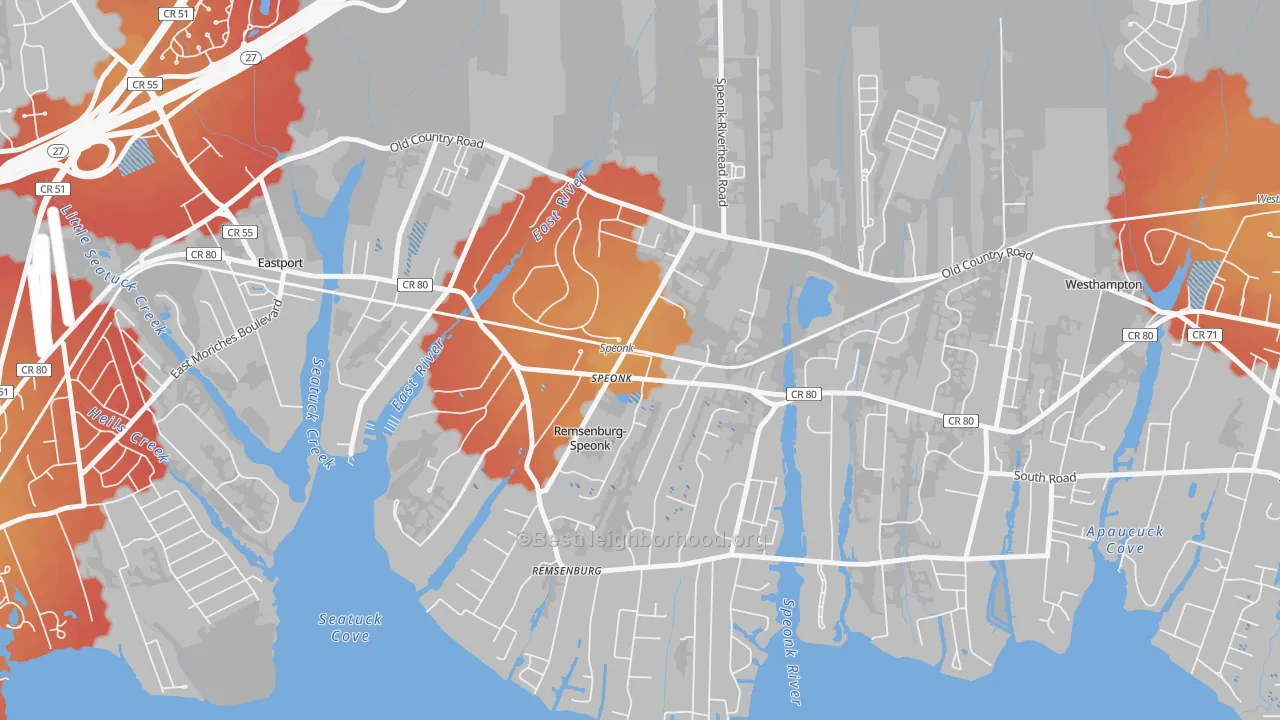 Transit Grade map of 11972, NY