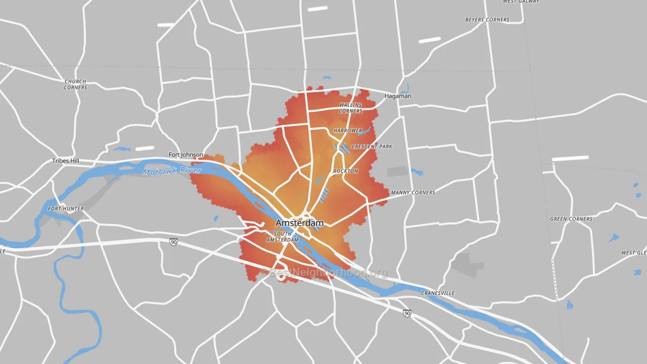 Transit Grade map of 12010, NY