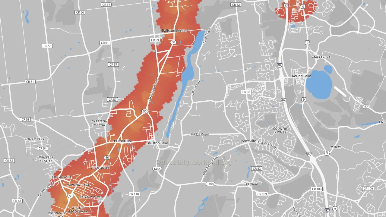 Transit Grade map of 12019, NY