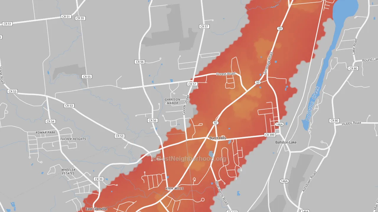 Transit Grade map of 12027, NY