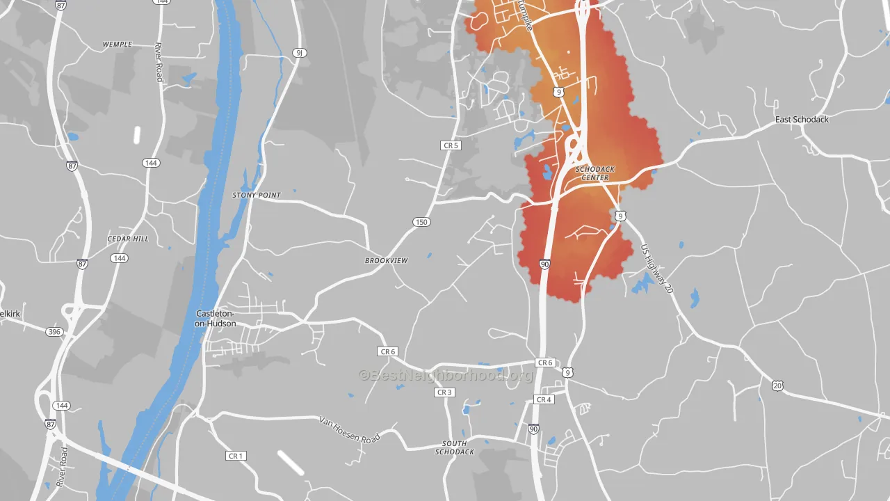 Transit Grade map of 12033, NY