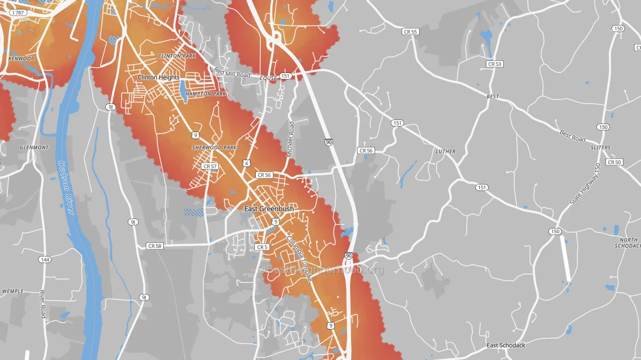 Transit Grade map of 12061, NY