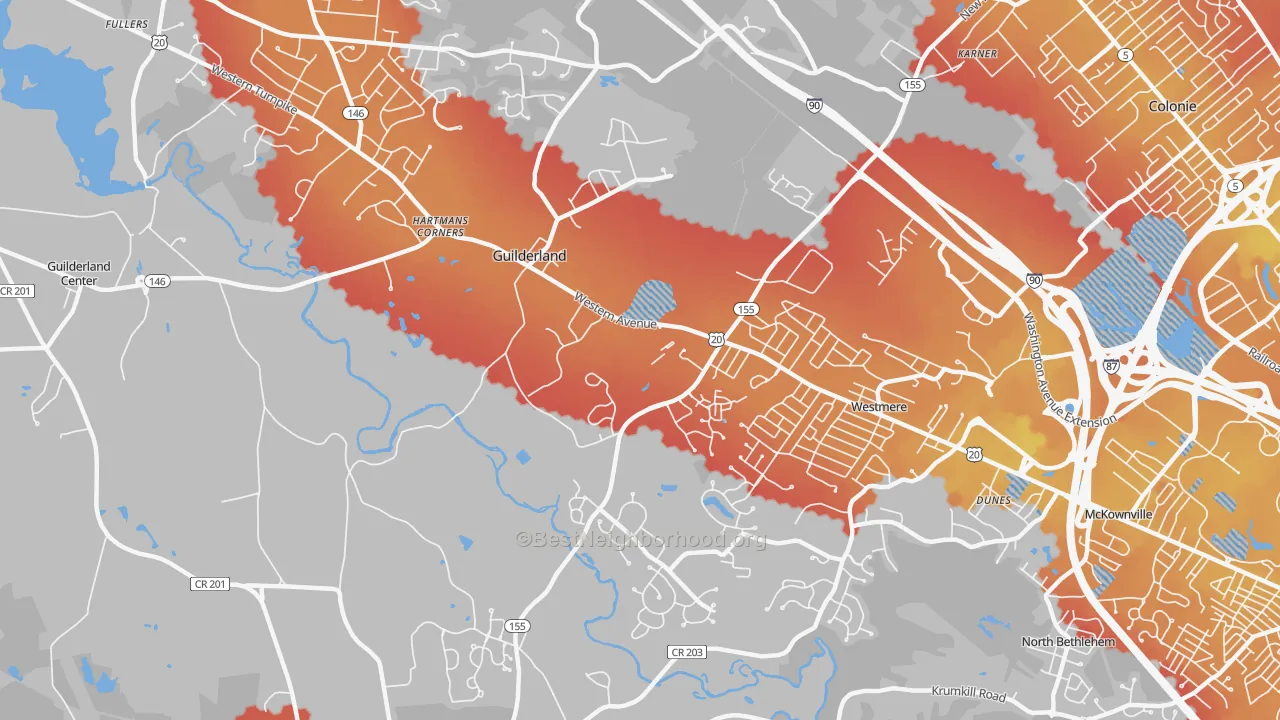 Transit Grade map of 12084, NY