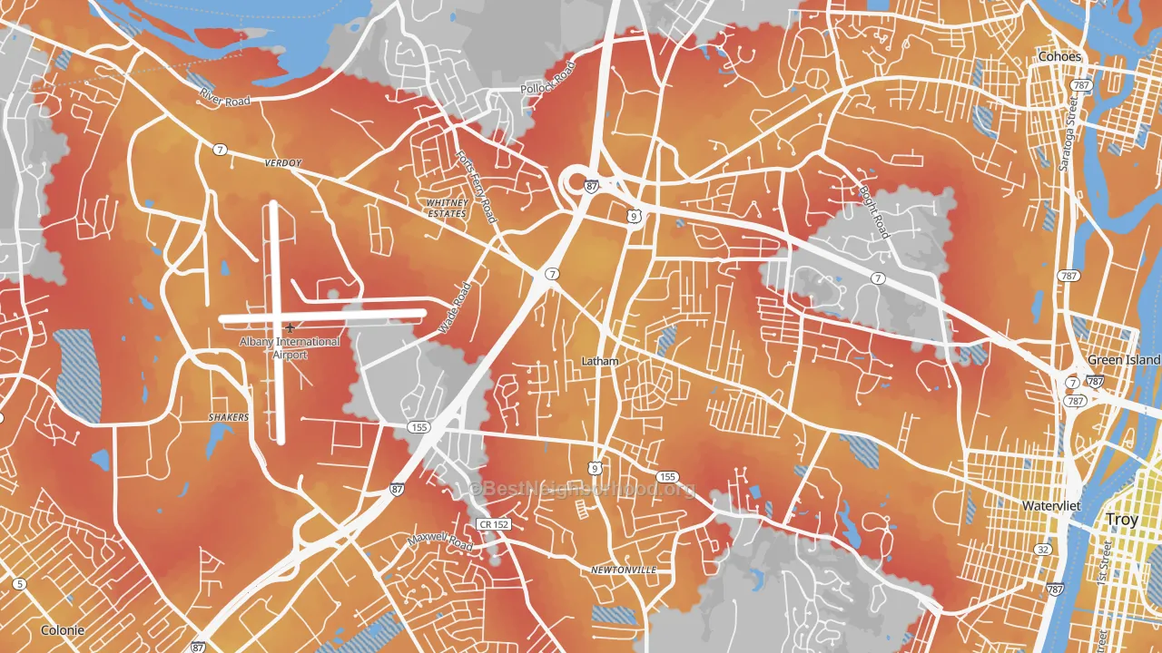 Transit Grade map of 12110, NY