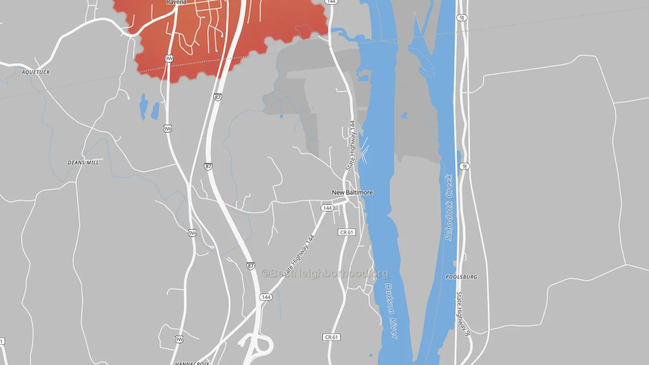 Transit Grade map of 12124, NY
